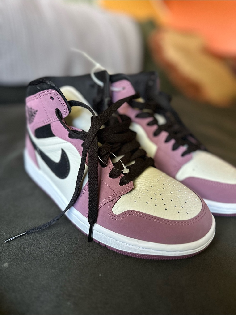 Jordan High-Top Sneakers in Pink, White & Black